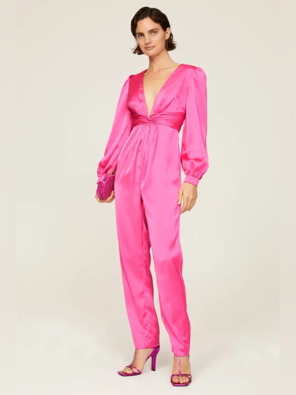 Ieena for Mac Duggal Puff Sleeve Jumpsuit Sz 2